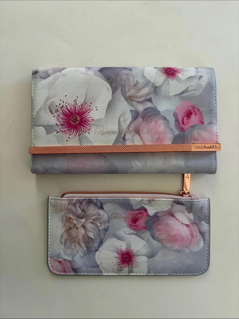 Ted Baker floral Jewelry Roll Storage Case Soft Wallet